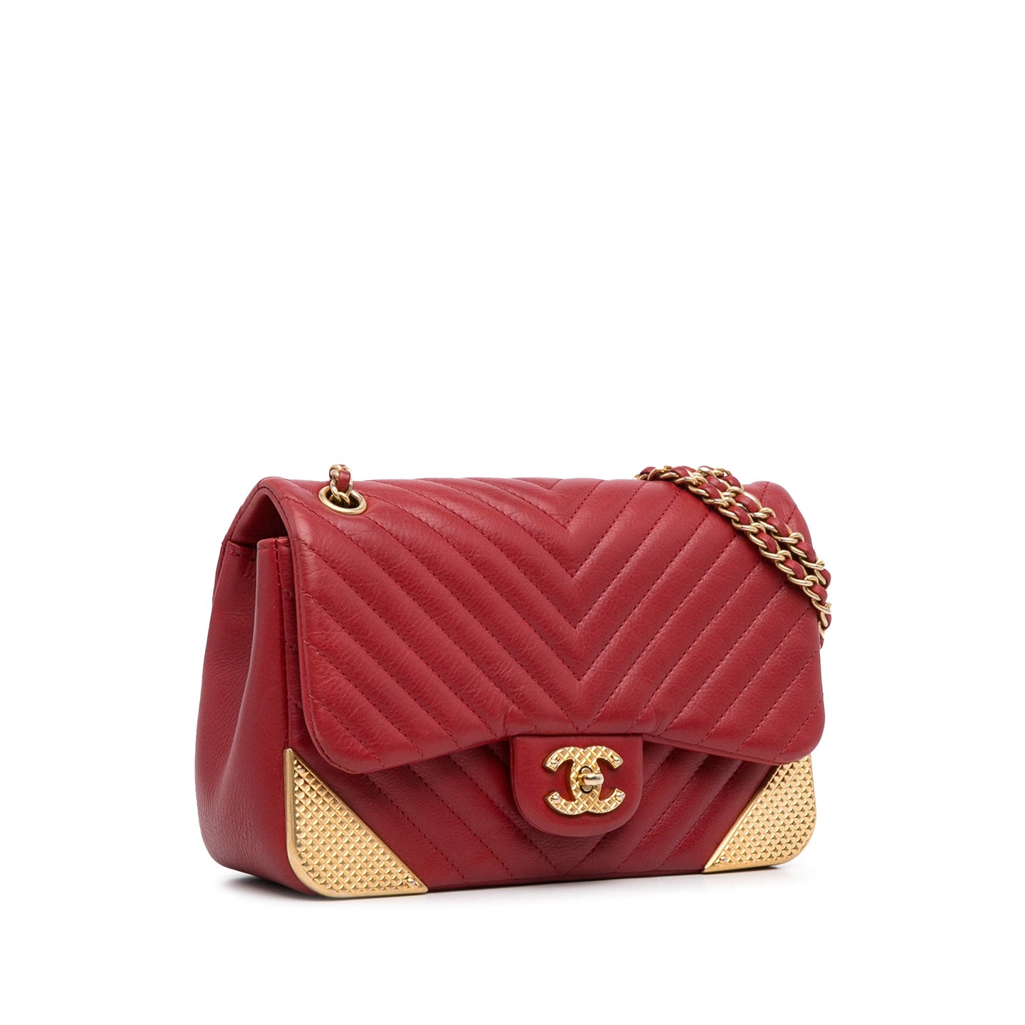 Chanel Rock The Corner Mini Red Calfskin Gold