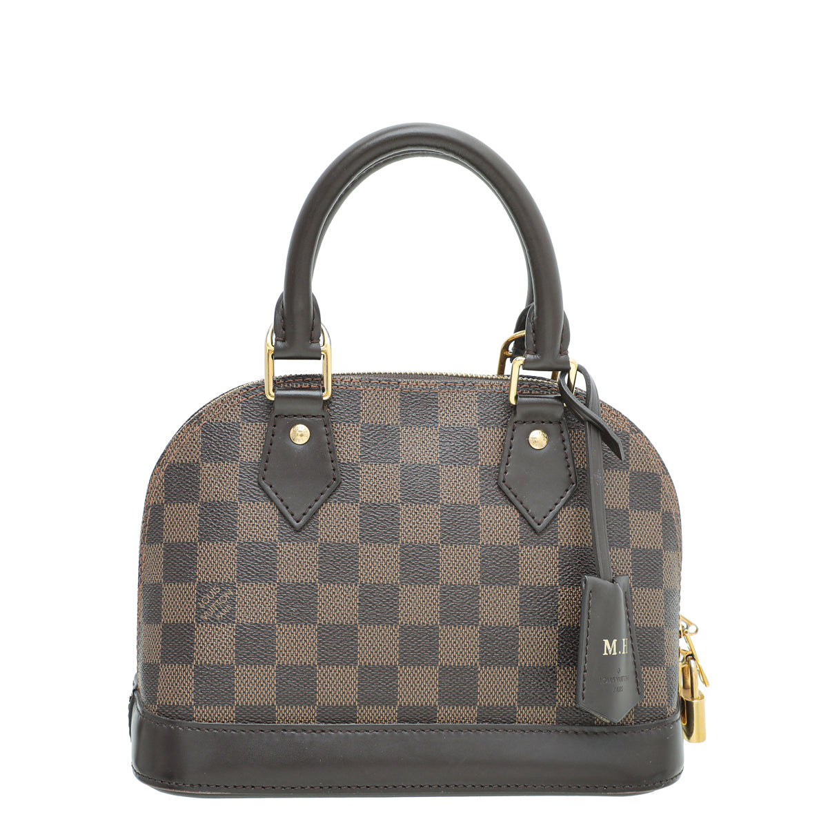 Louis Vuitton Ebene Alma BB Bag W/ MH Initials