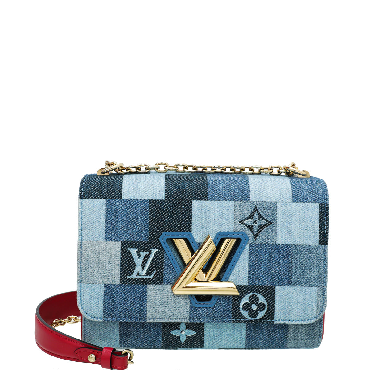 Louis Vuitton Bicolor Denim Patchwork Twist MM Bag