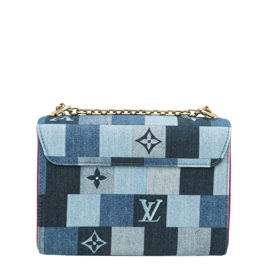 Louis Vuitton Bicolor Denim Patchwork Twist MM Bag