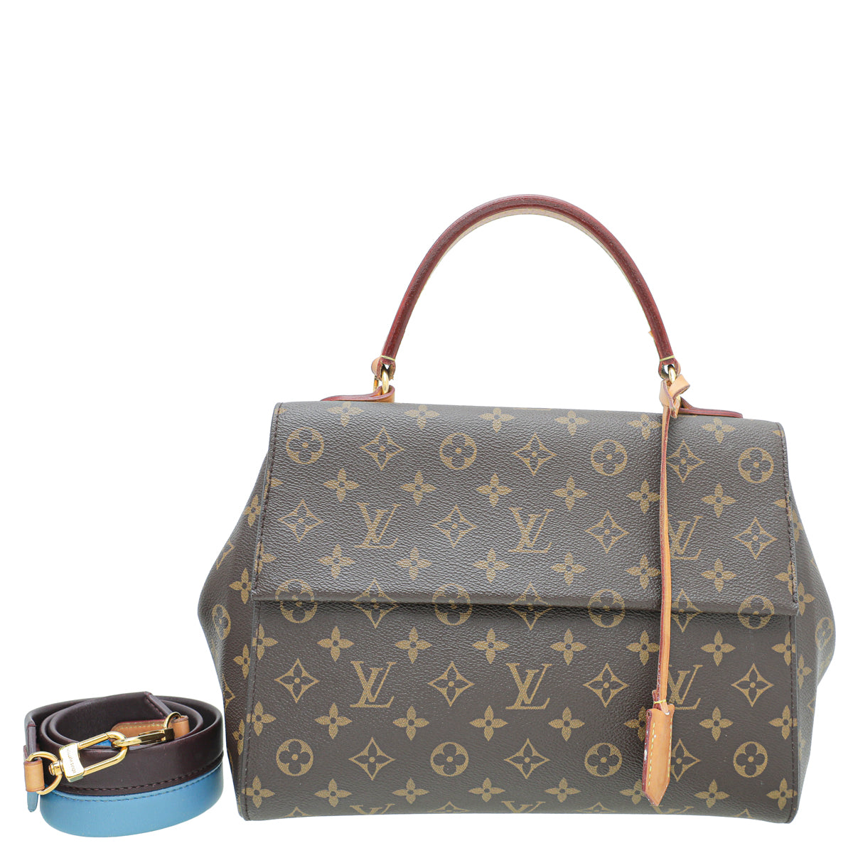 Louis Vuitton Monogram Blue Glacier Cluny MM Bag W/ FDM Initials