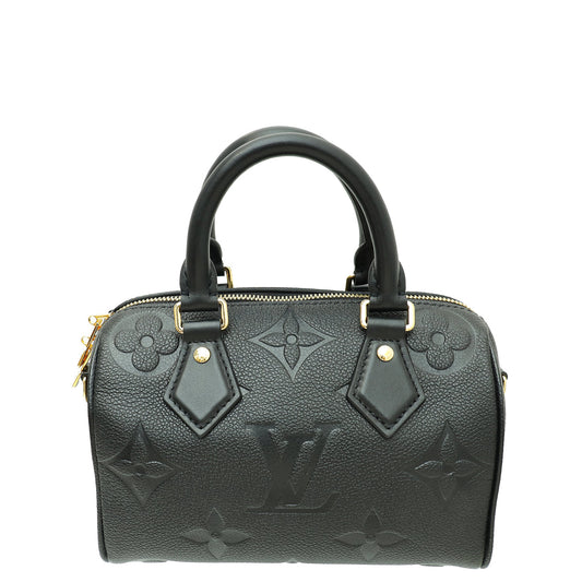 Louis Vuitton Black Monogram Empreinte Speedy 20 Bandouliere Bag