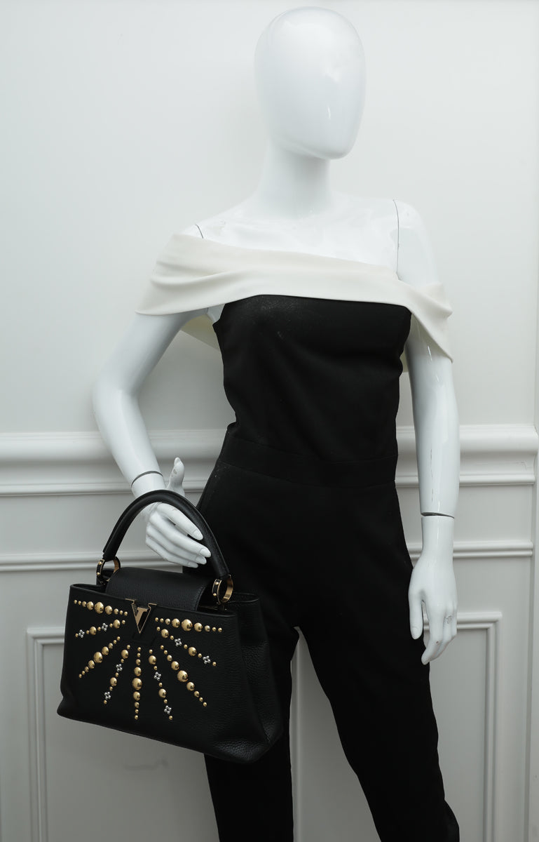 Louis Vuitton Black Studded Sol Capucines PM Bag