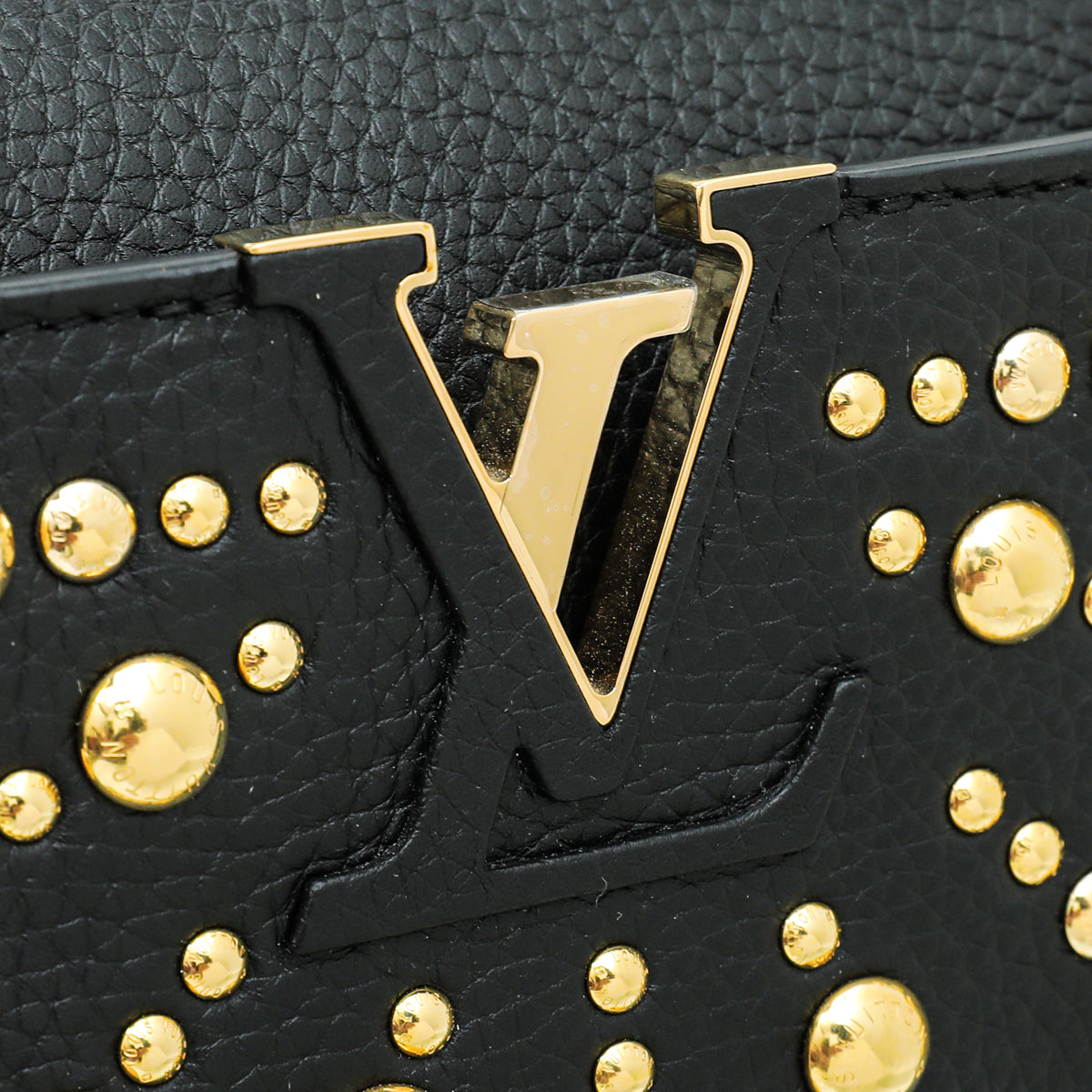 Louis Vuitton Black Studded Sol Capucines PM Bag