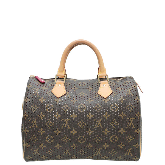 Louis Vuitton Monogram Fuchsia Perforated Speedy 30 Bag