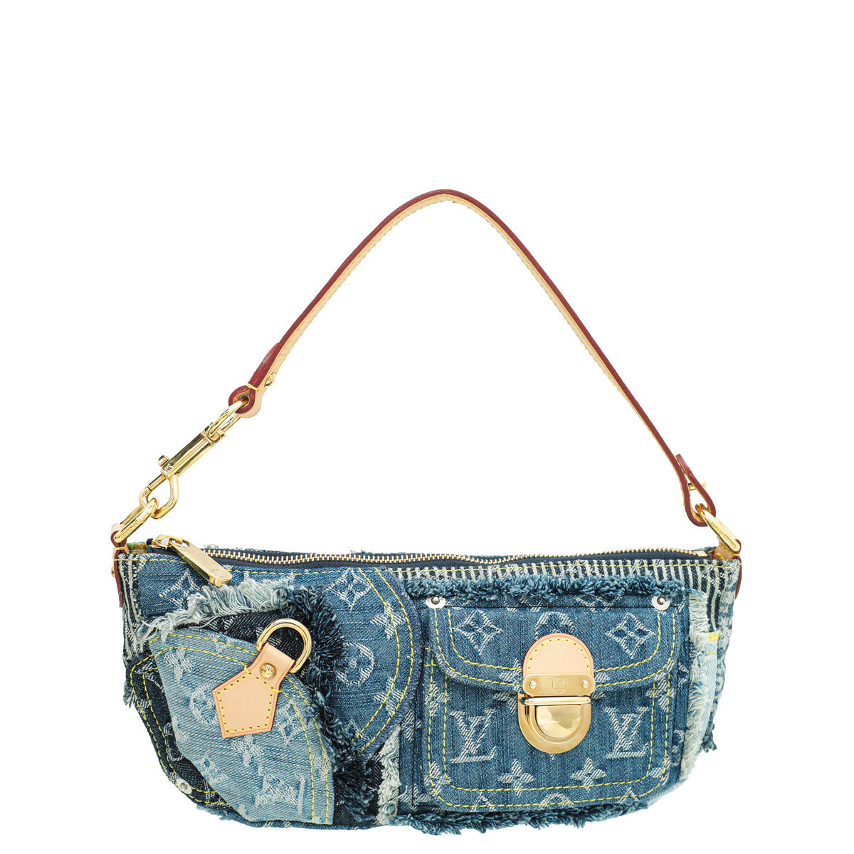 Louis Vuitton Blue Monogram Denim Patchwork Pouchy Bag