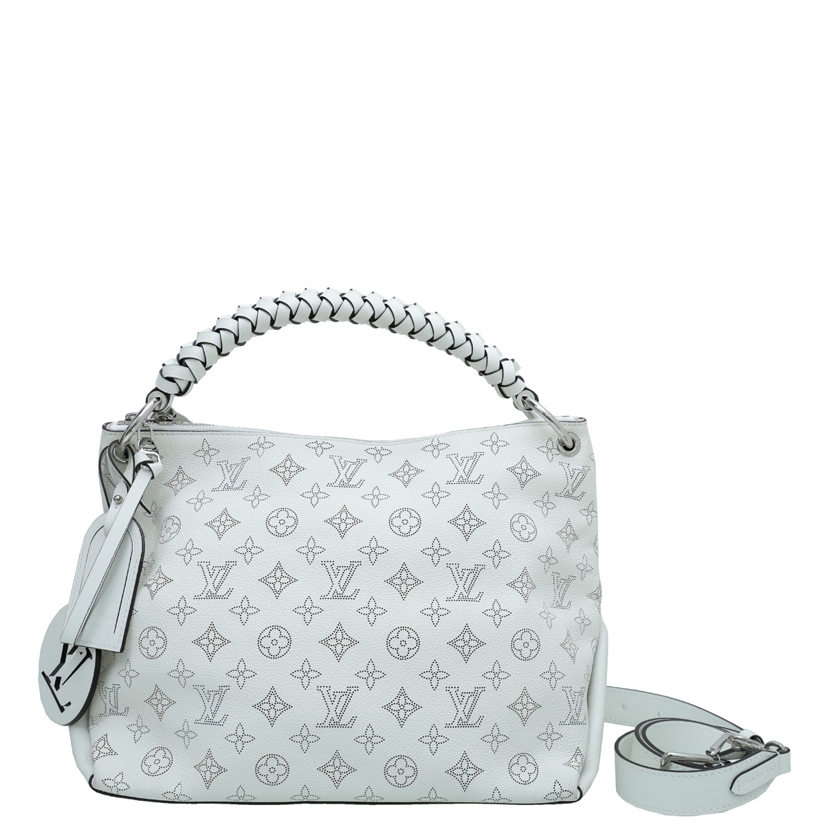 Louis Vuitton White Mahina Beaubourg Hobo MM Bag