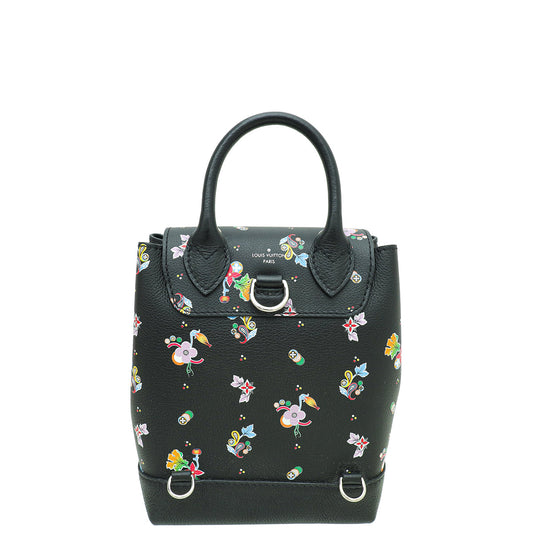 Louis Vuitton Black Flower Print Lockme Mini Backpack Bag