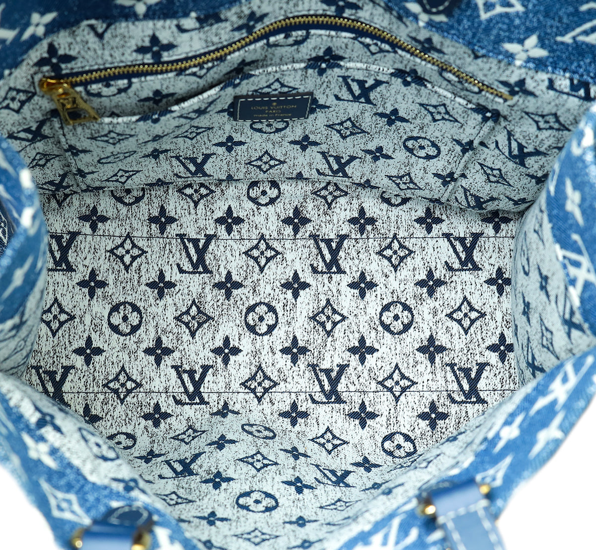 Louis Vuitton Blue Monogram Denim Onthego MM Bag