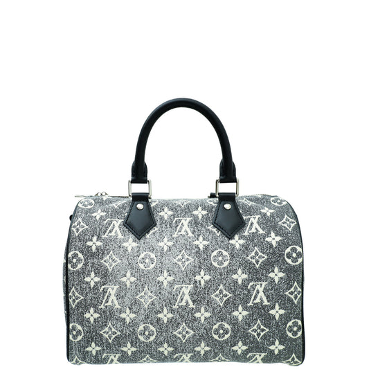 Louis Vuitton Black Ltd. Ed. Monogram Denim Speedy Bandouliere 25 Bag