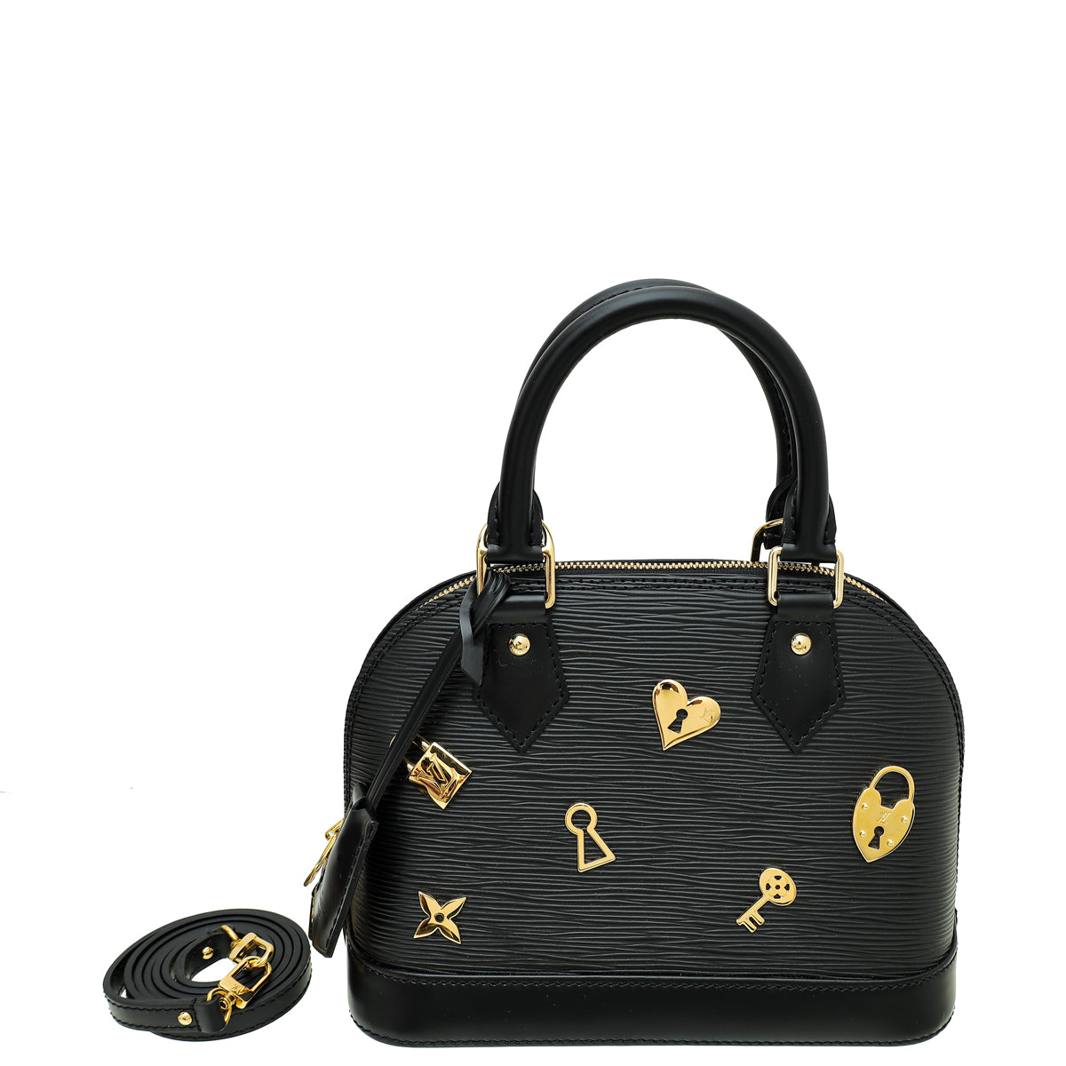 Louis Vuitton Black Alma BB Romantic Love Lock Bag