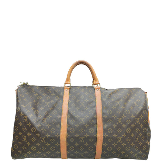 Louis Vuitton Brown Monogram Keepall Bandouliere 60 Bag