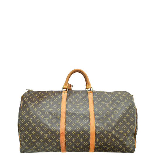 Louis Vuitton Brown Monogram Keepall Bandouliere 60 Bag