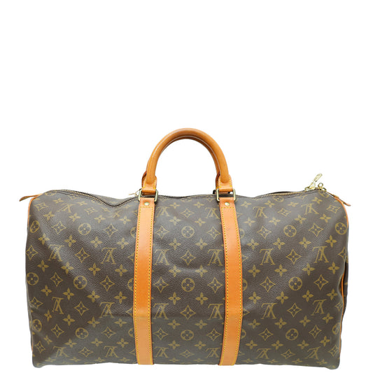 Louis Vuitton Brown Monogram Keepall 50 Bag