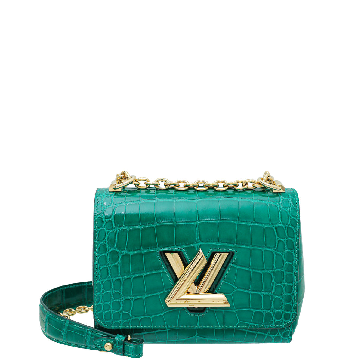 Louis Vuitton Emerald Green Alligator Mississippiensis Twist PM Bag