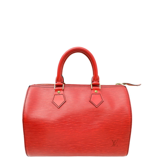 Louis Vuitton Red Speedy 25 Bag