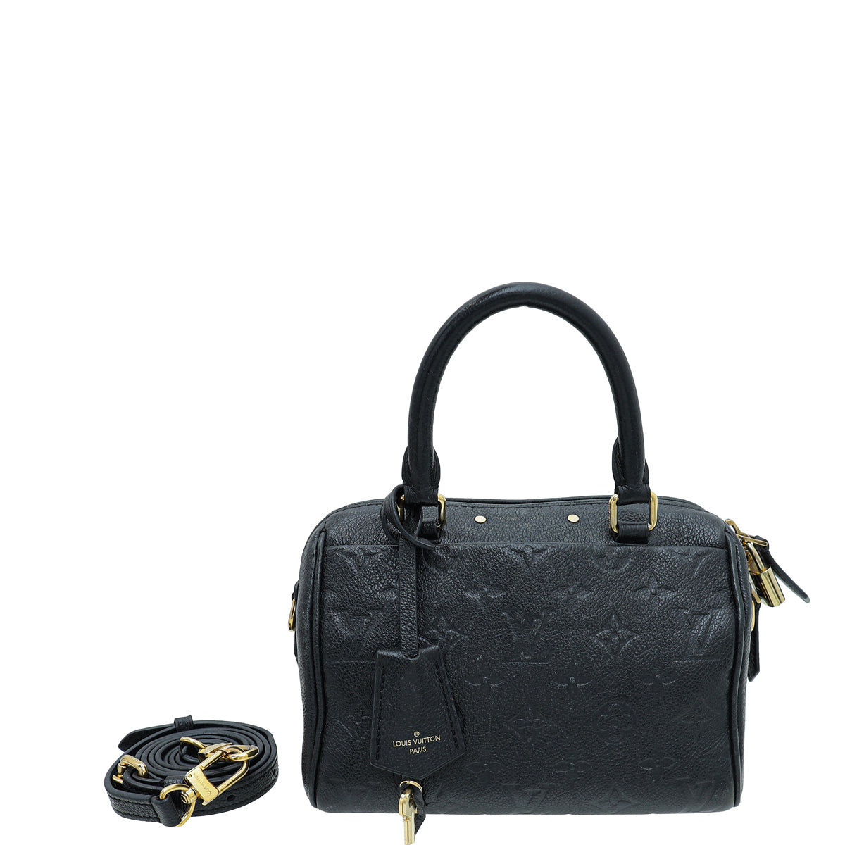 Louis Vuitton Noir Monogram Empreinte Speedy Bandouliere 20 Bag