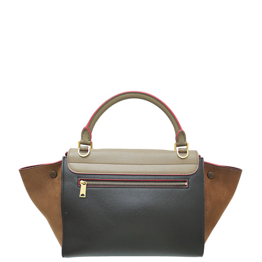 Celine Multicolor Brown Trapeze Medium Bag