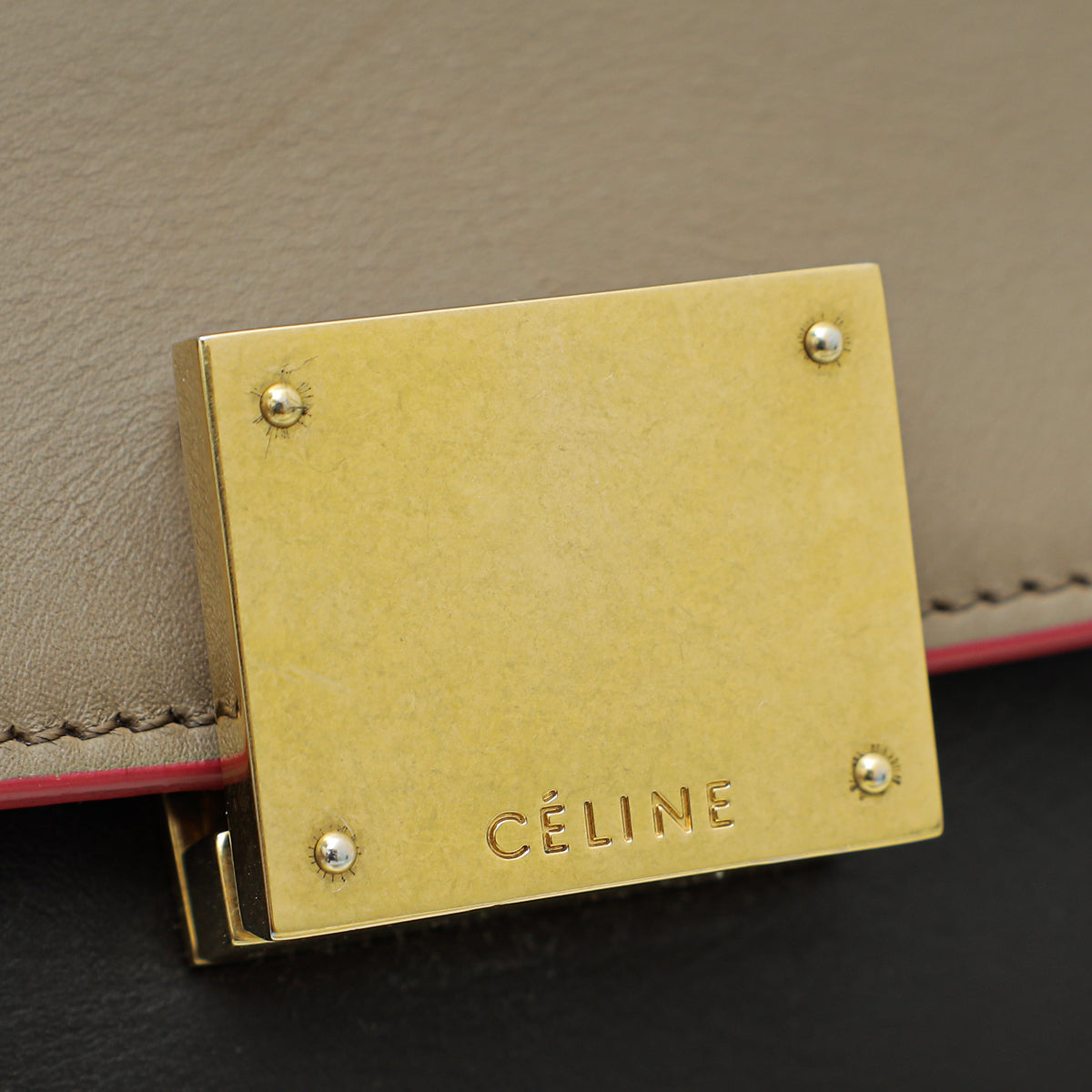 Celine Multicolor Brown Trapeze Medium Bag