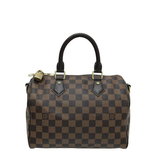 Louis Vuitton Damier Ebene Speedy Bandouliere 25 Bag