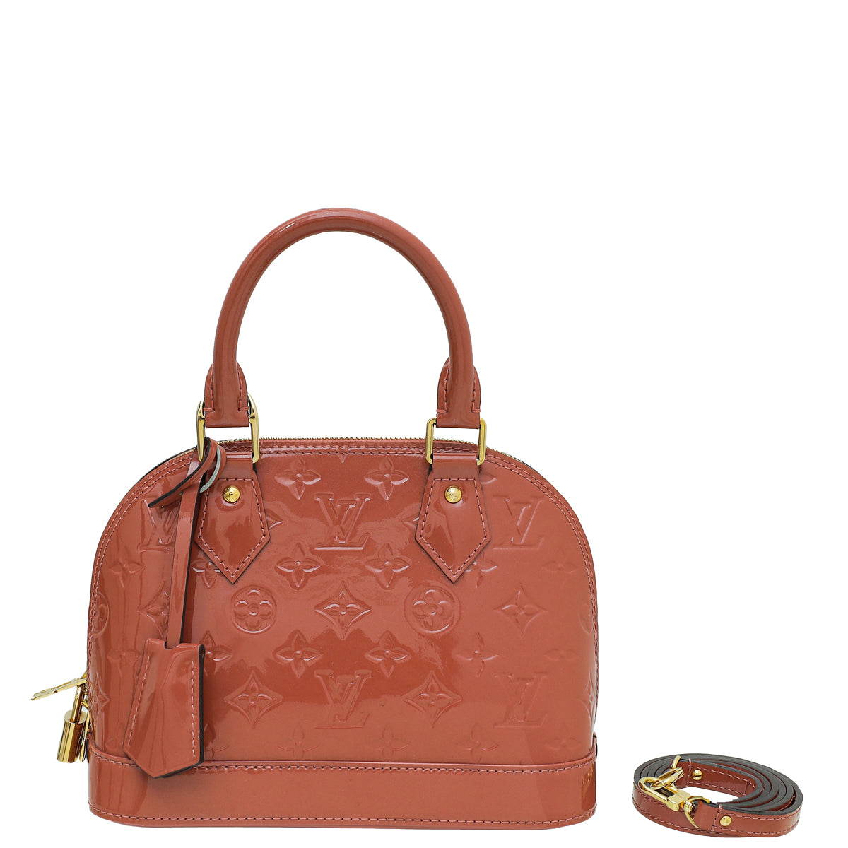 Louis Vuitton Rose Velours Monogram Vernis Alma BB Bag