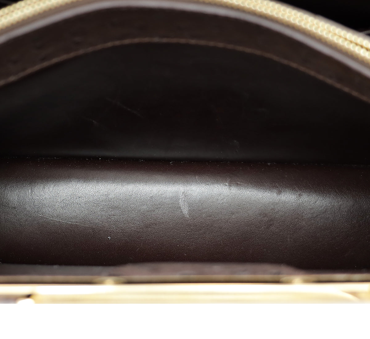 Louis Vuitton Chocolate Brown Ostrich Deesse MM Bag