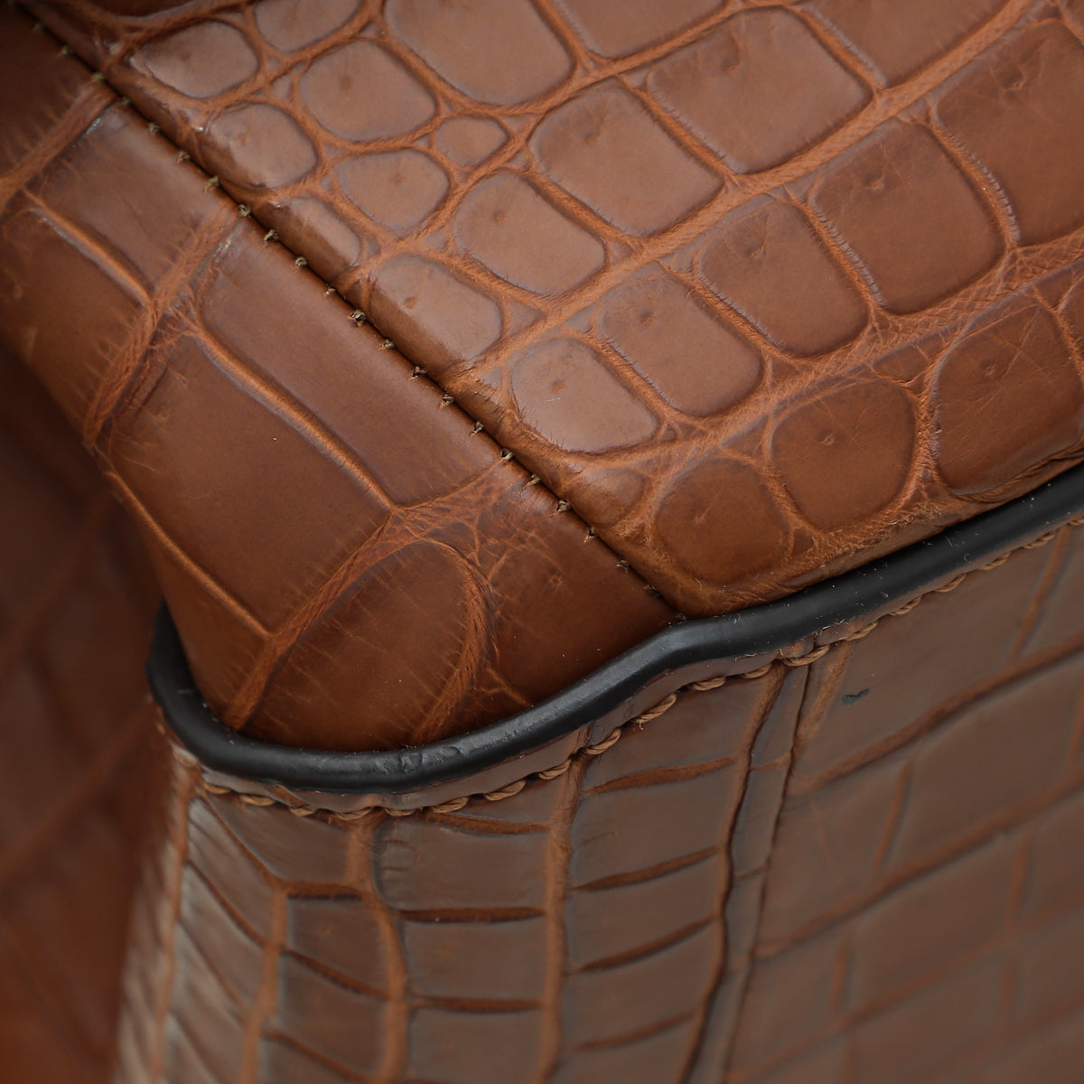 Louis Vuitton Cognac Matte Crocodile Volta Bag