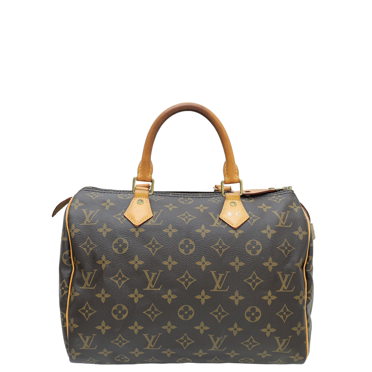 Louis Vuitton Brown Monogram Speedy 30 Bag W/ R.C Initials