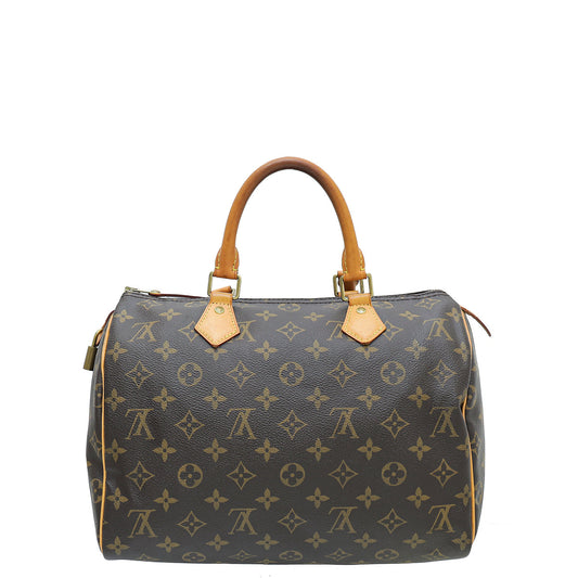 Louis Vuitton Brown Monogram Speedy 30 Bag W/ R.C Initials