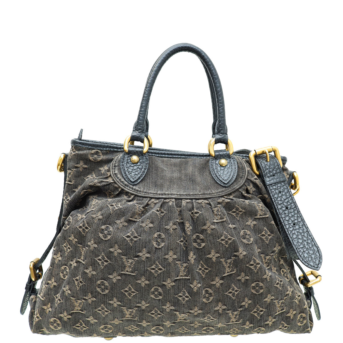 Louis Vuitton Black Aged Denim Monogram Neo Cabby GM Bag