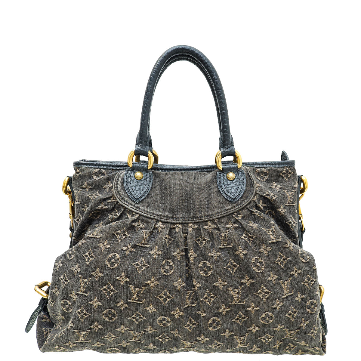 Louis Vuitton Black Aged Denim Monogram Neo Cabby GM Bag