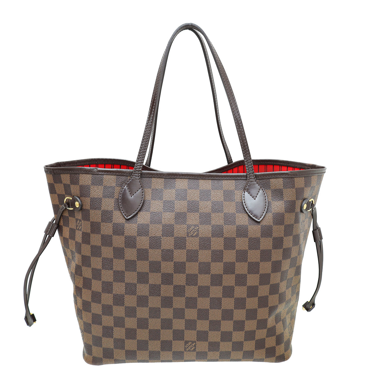 Louis Vuitton Damier Ebene Neverfull MM Bag W/ Pouch & 27 INITIALS