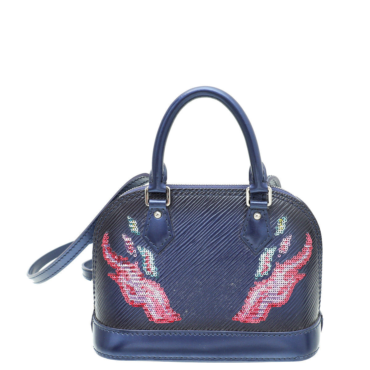 Louis Vuitton Blue Nuit Metallic Epi Sequins Flame Nano Alma Bag