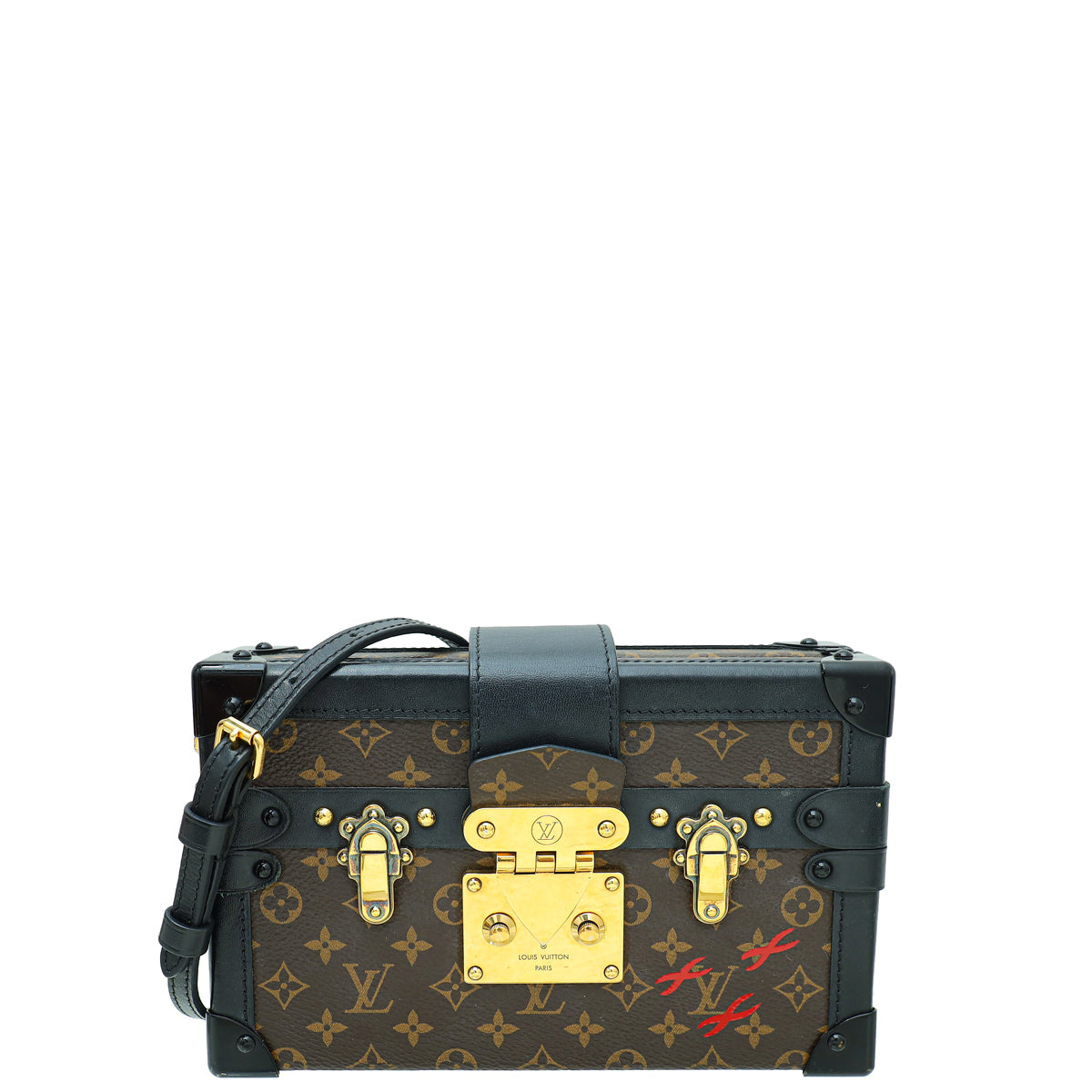 Louis Vuitton Bicolor Monogram Petite Malle Bag W/ 3 Signature Crosses