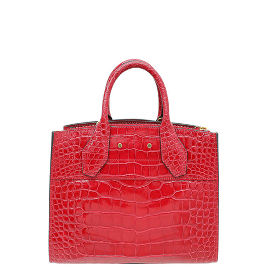 Louis Vuitton Red Shiny Alligator City Steamer PM Bag