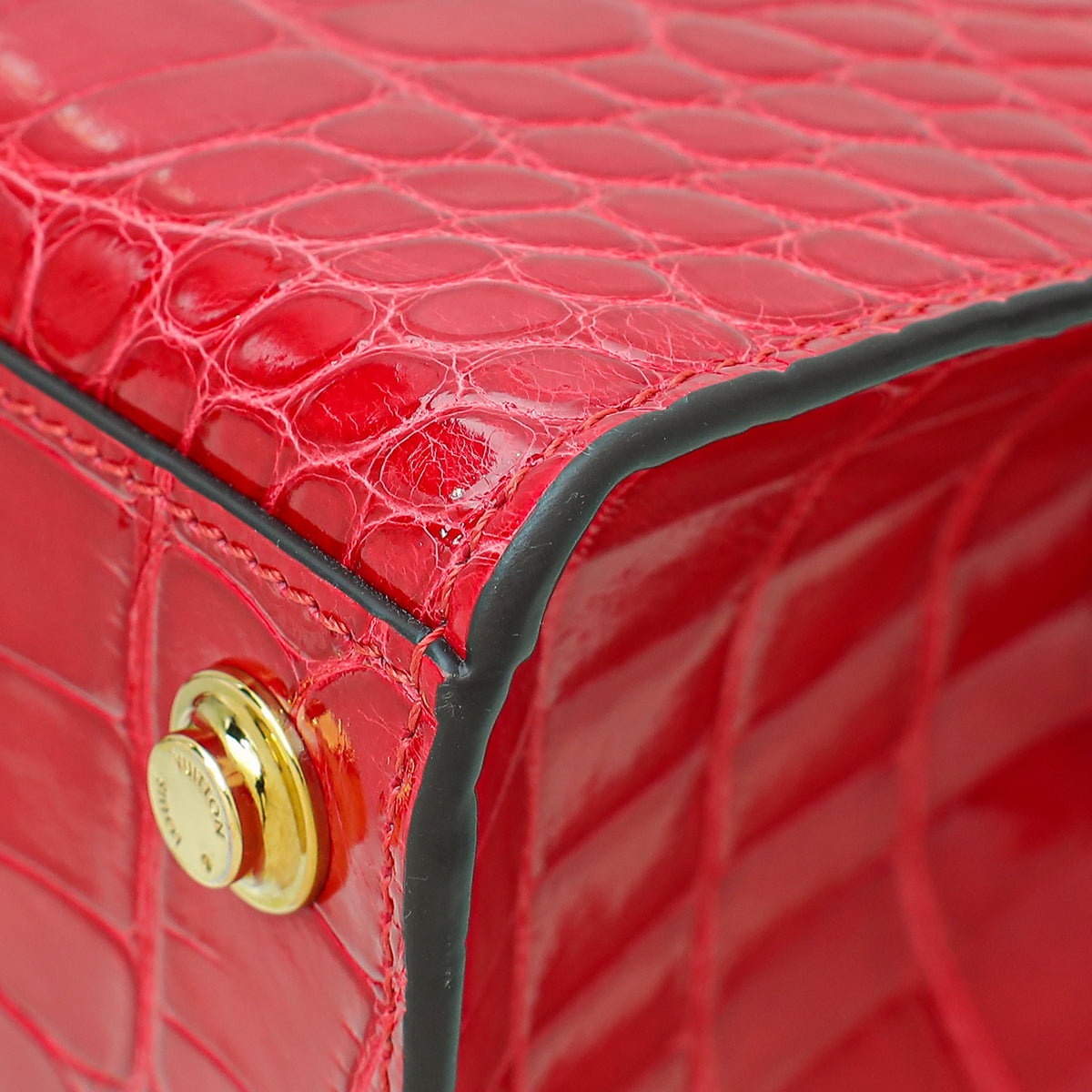 Louis Vuitton Red Shiny Alligator City Steamer PM Bag