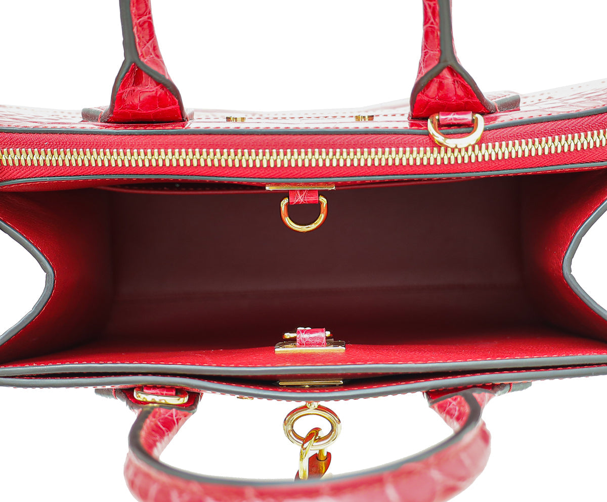 Louis Vuitton Red Shiny Alligator City Steamer PM Bag