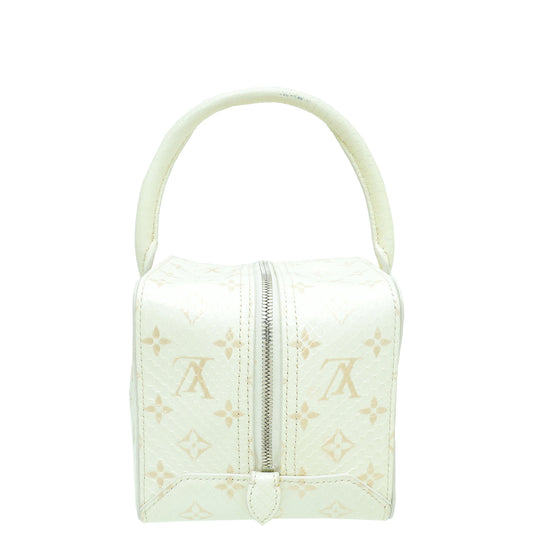 Louis Vuitton White Monogram Shiny Python Square Bag