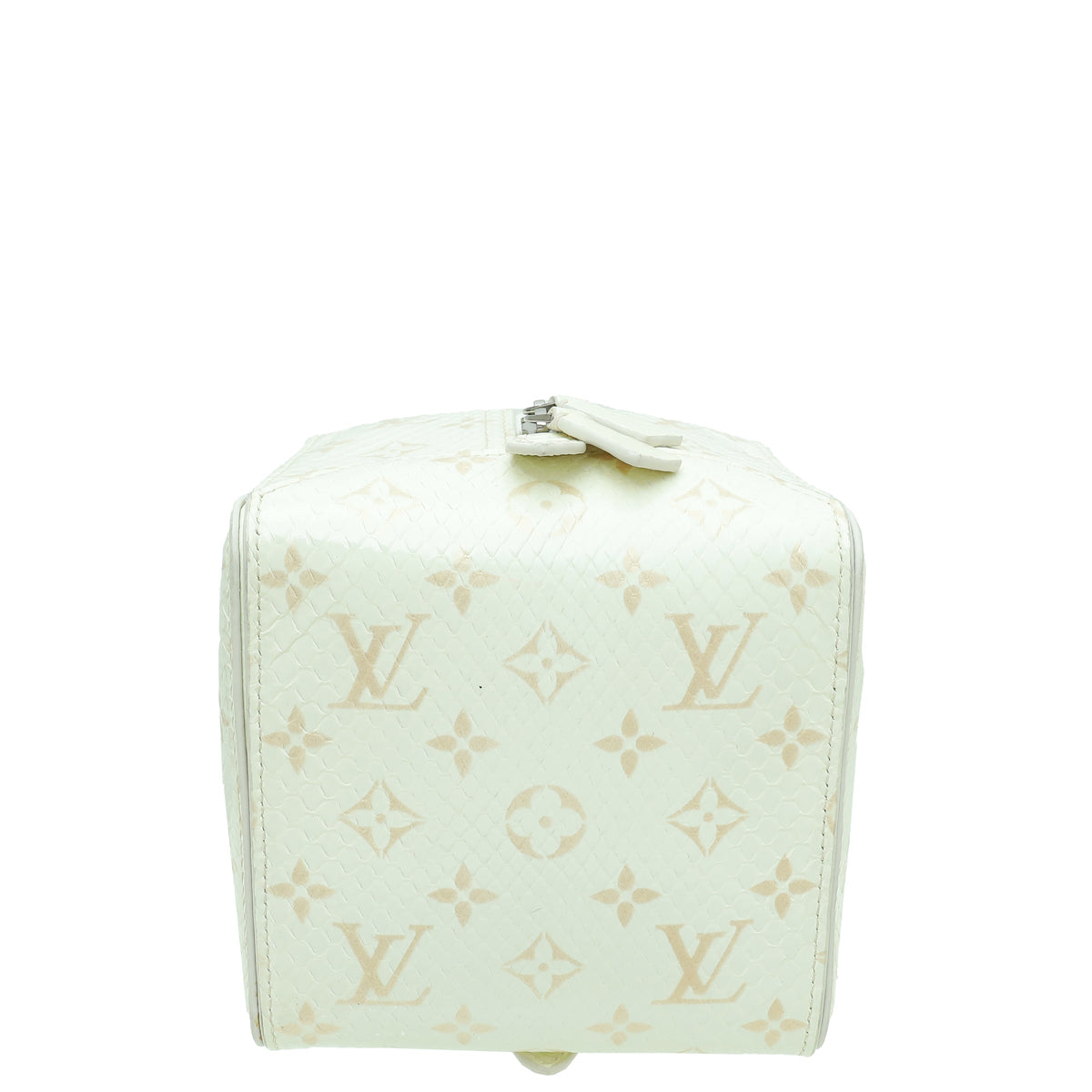 Louis Vuitton White Monogram Shiny Python Square Bag