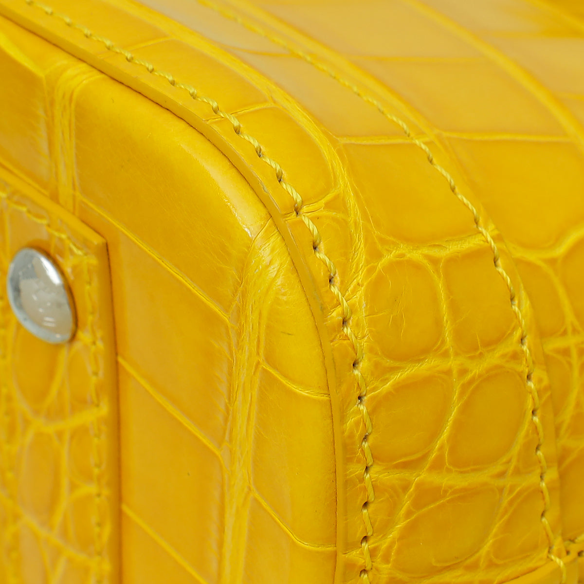 Louis Vuitton Jaune D'Or Shiny Crocodile Alma BB Bag