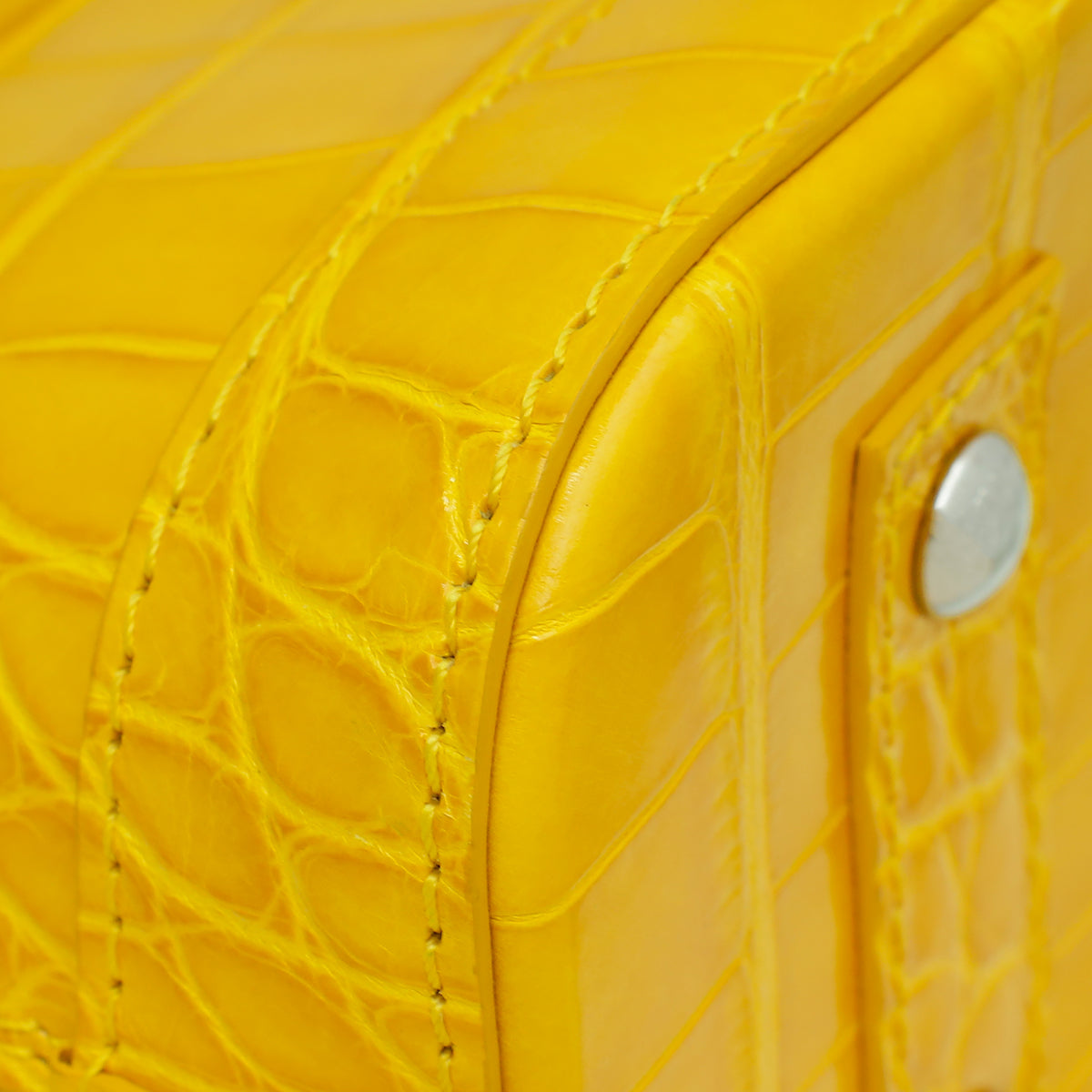 Louis Vuitton Jaune D'Or Shiny Crocodile Alma BB Bag