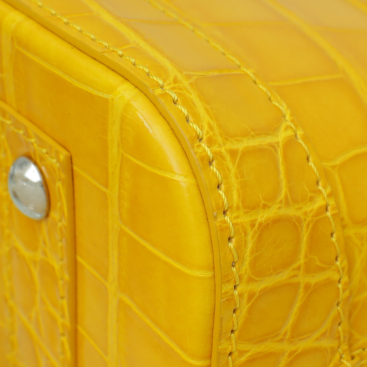 Louis Vuitton Jaune D'Or Shiny Crocodile Alma BB Bag