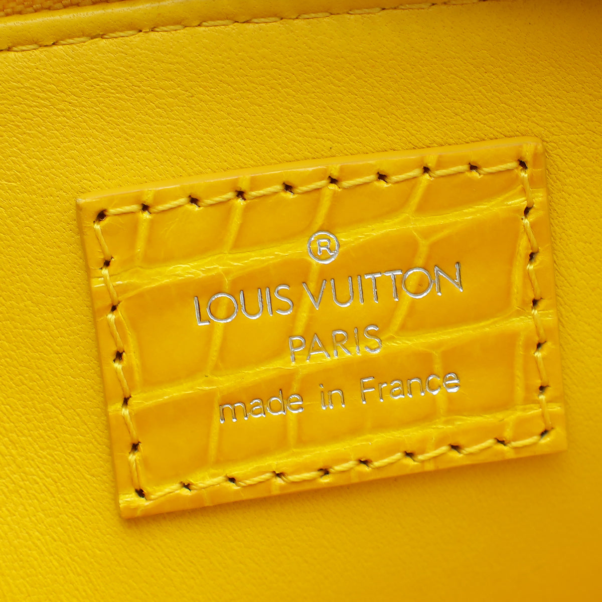 Louis Vuitton Jaune D'Or Shiny Crocodile Alma BB Bag