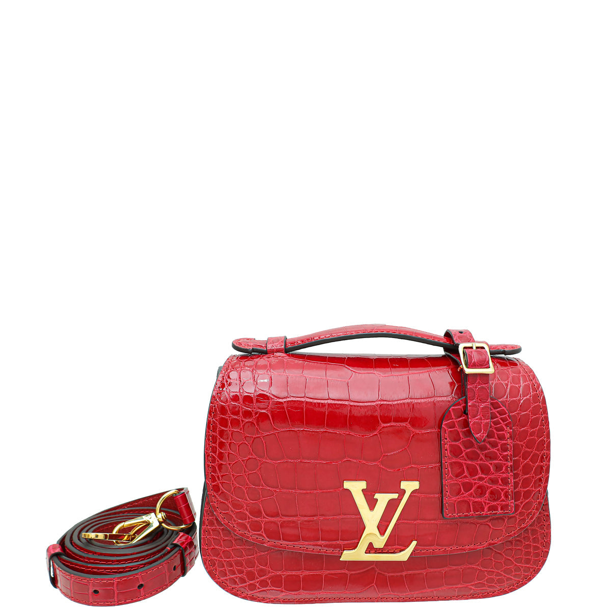 Louis Vuitton Cerise Shiny Alligator Neo Vivienne Bag