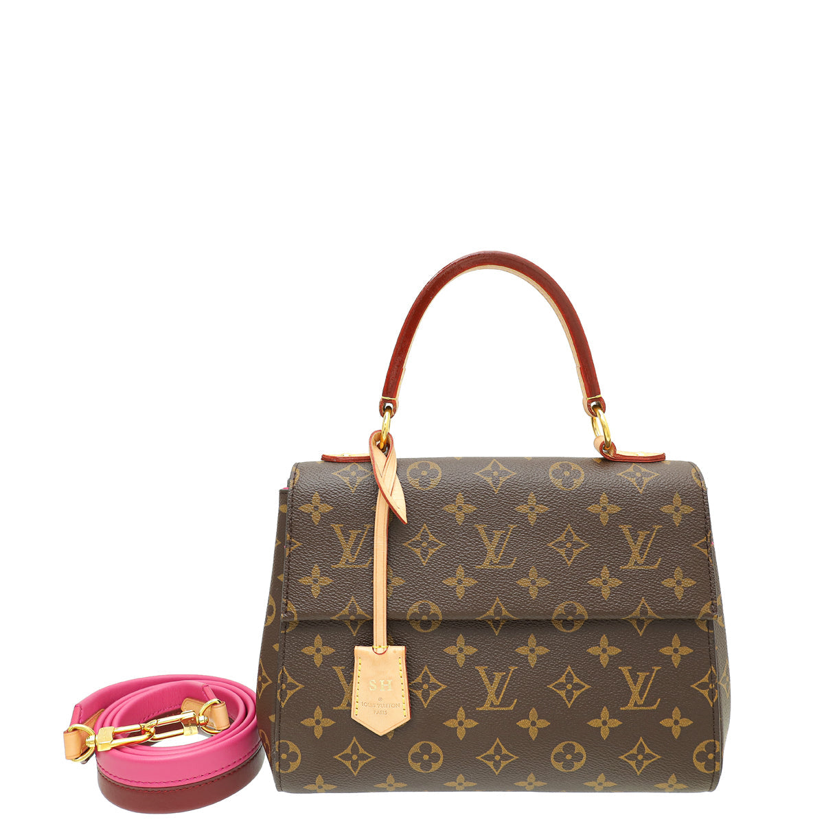 Louis Vuitton Bicolor Monogram Cluny BB Bag W/ SH initials