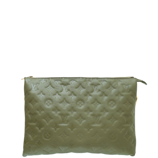 Louis Vuitton Khaki Puffy Monogram Coussin MM Bag