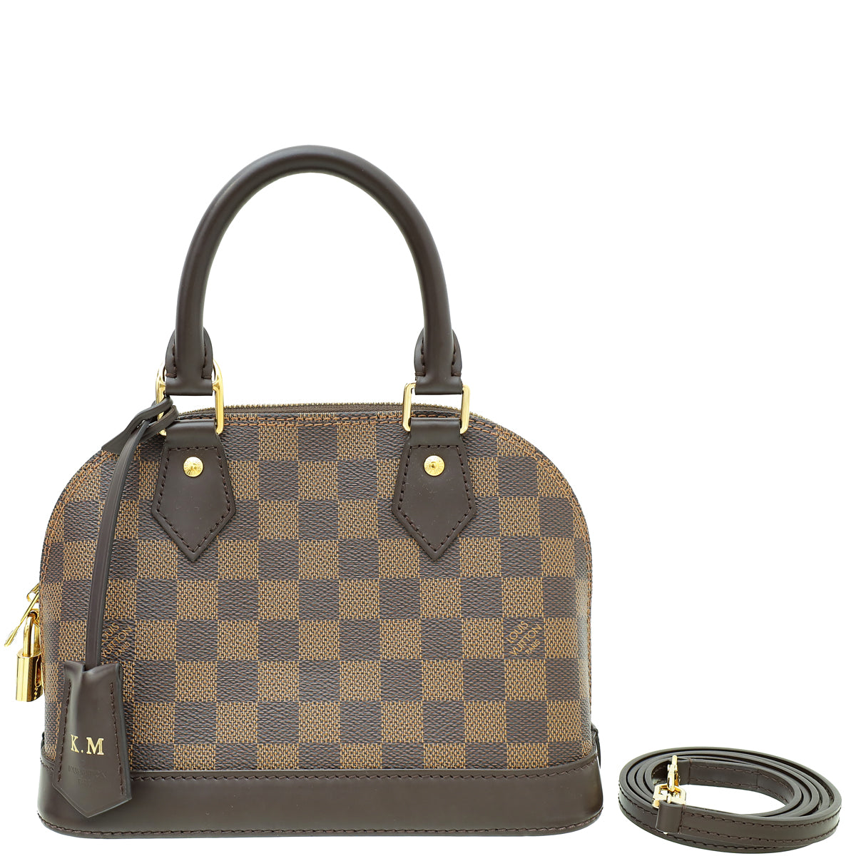 Louis Vuitton Damier Ebene Alma BB Bag/W/K.M INITIAL