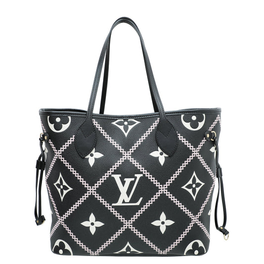 Louis Vuitton Black Monogram Empreinte Neverfull MM Bag