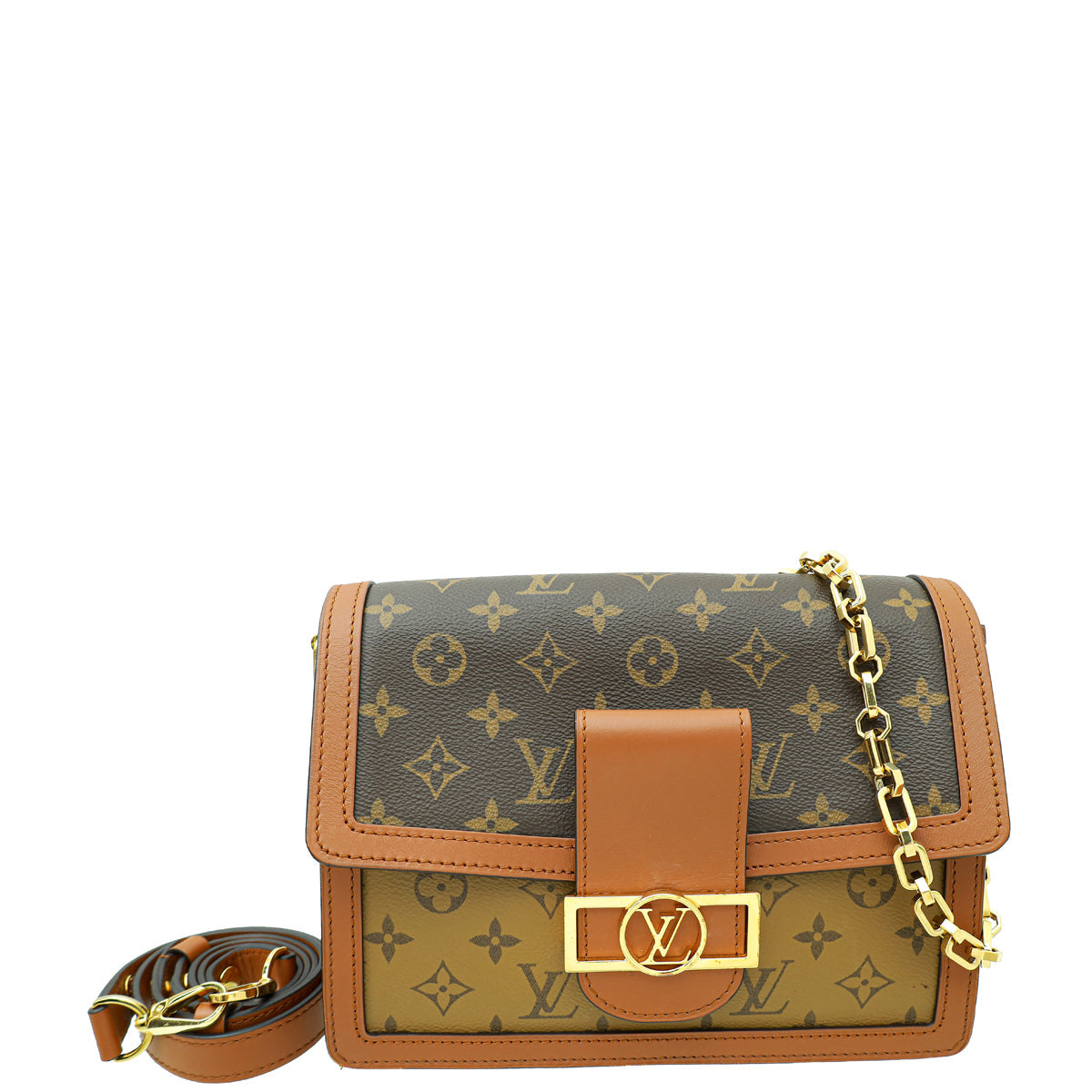 Louis Vuitton Brown Monogram/Reverse Dauphine MM Bag