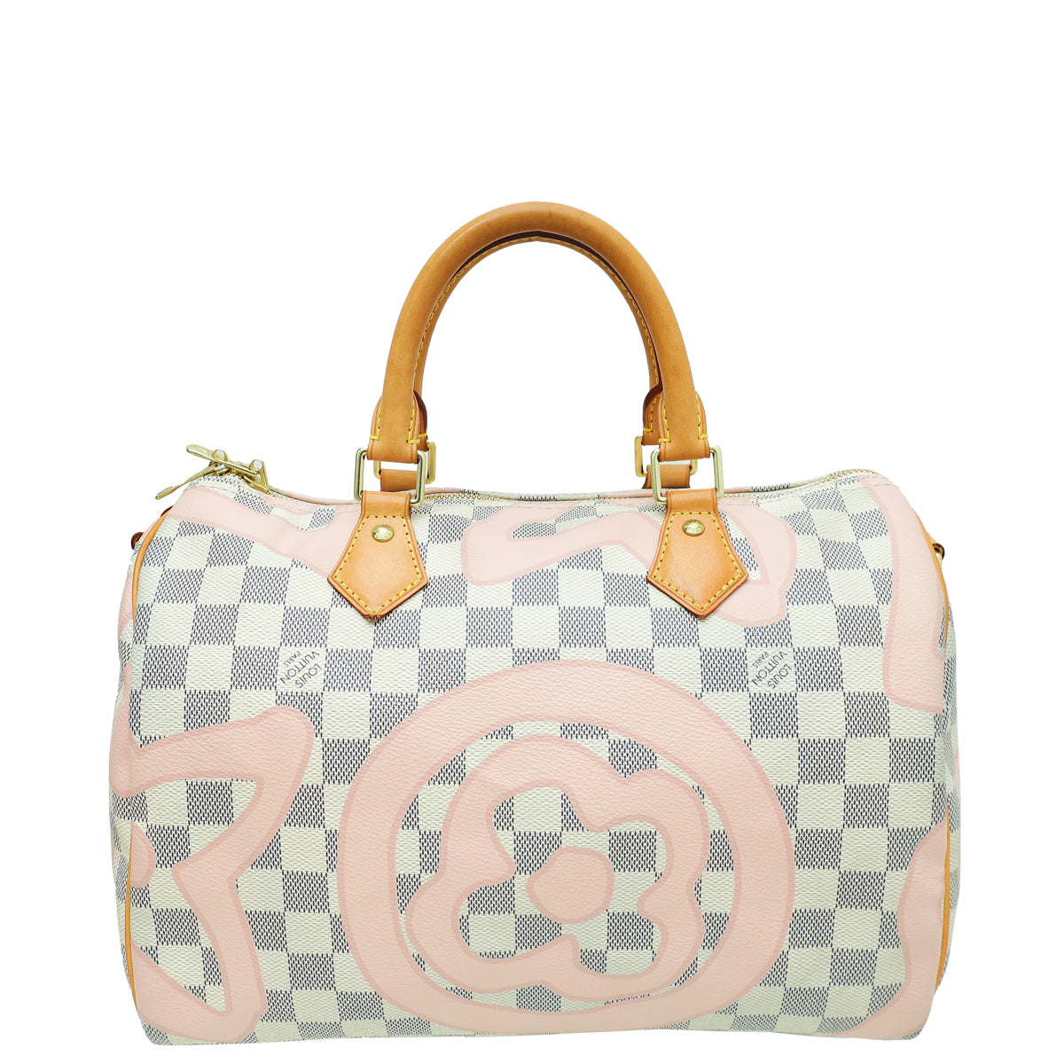 Louis Vuitton LV Damier Azur Tahitienne Speedy Bandouliere 30 Bag W/ LBR INITIALS